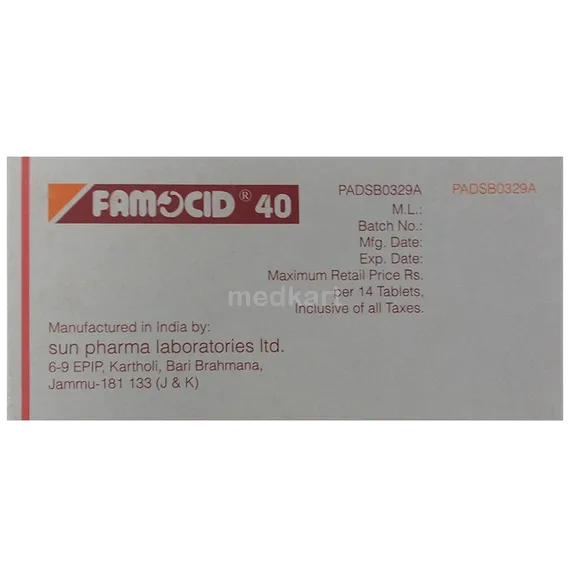 famocid 40mg tablet 14's